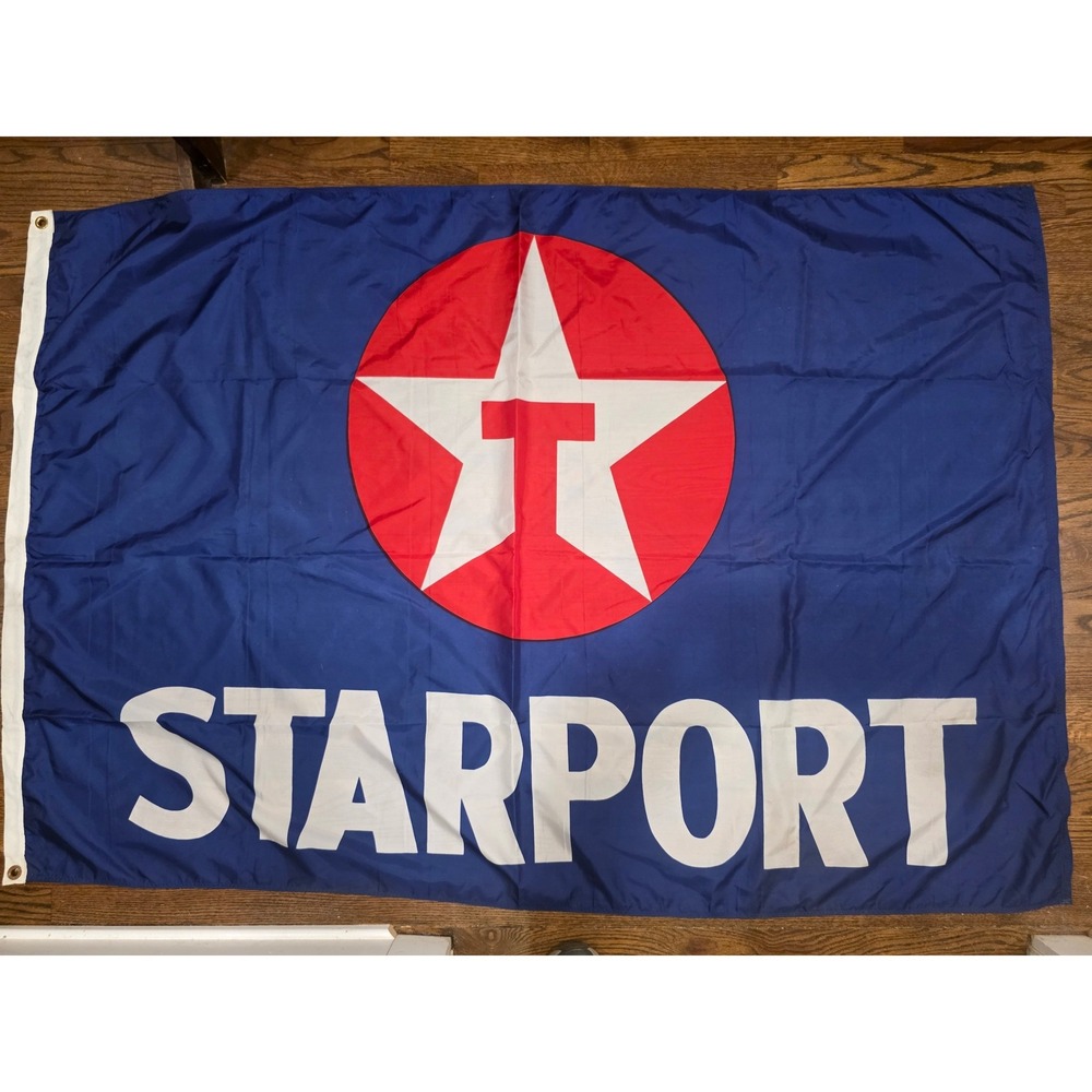 Starport Texaco Large 4x6 Flag Blue Red White Star Logo Banner with Grommets